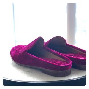 Banana Republic Velvet slides in crandberry
